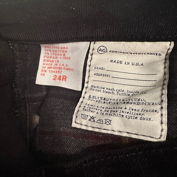 AG Black Corduroy Jeans Angel Boot 29R - Picture 5 of 6